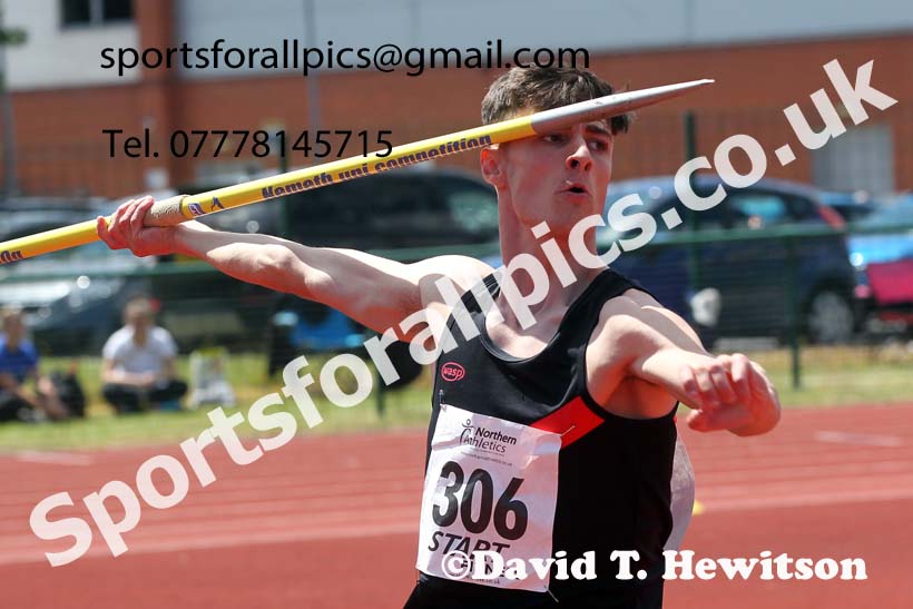 Mens under-20s javelin, 2021 Northern Senior and Under-20s Champs., Leigh. Photo: David T. Hewitson/Sports for All Pics